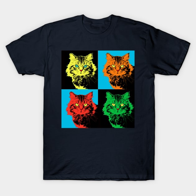 CAT POP ART  YELLOW RED GREEN T-Shirt by NYWA-ART-PROJECT